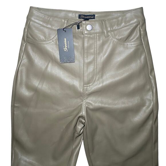 Shinestar - NWT - Green Leather-Effect Skinny Pants - Size Small - Picture 1 of 9
